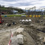 Une installation de prétraitement des eaux de chaussée est en cours de construction près de Puidoux.